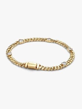Pandora Gold Chain Bracelet with Clear Crystal Accents